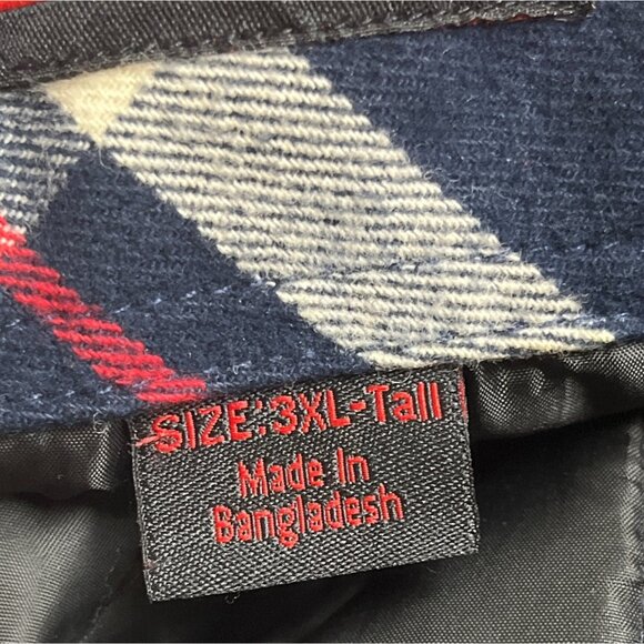 Five Brother Mens Navy Tan Plaid Flannel Shirt Button Front 3XL - Picture 8 of 10